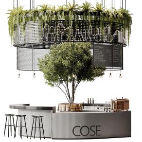 现代圆形咖啡厅吧台